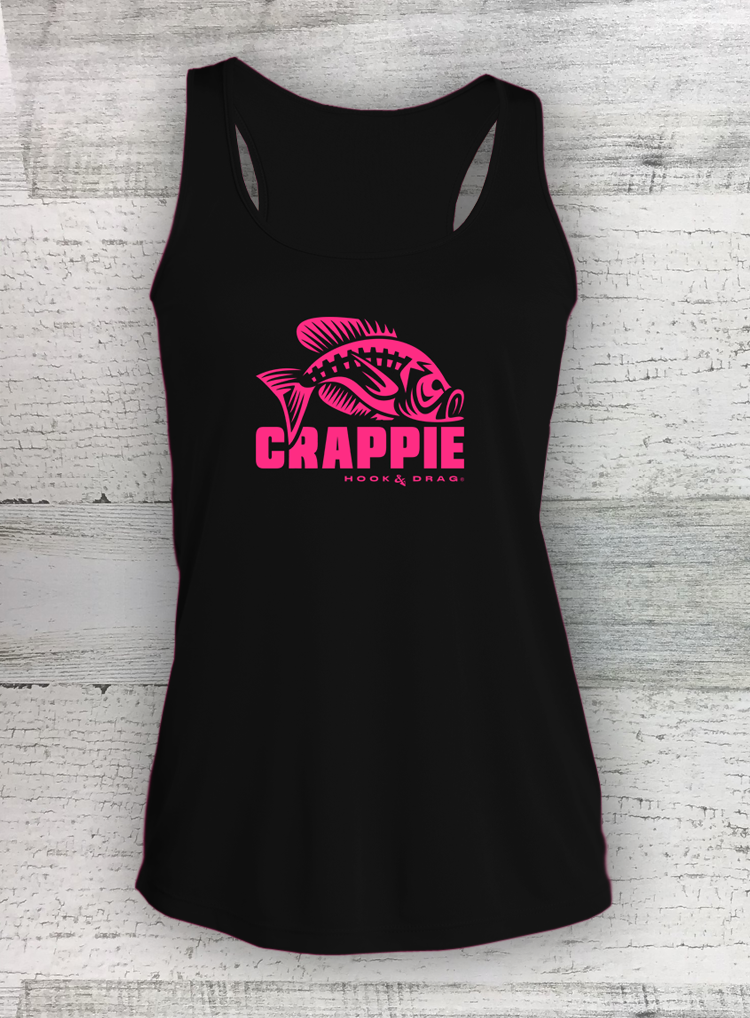 HD Fish - Modern Retro - Ladies Competitor™ Racerback Tank - Catfish, Walleye, Crappie and Bass