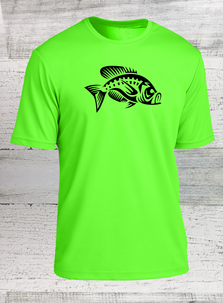 HD Fish Modern Retro - Racer Mesh Short Sleeve Tee - Catfish Walleye Crappie and Bass